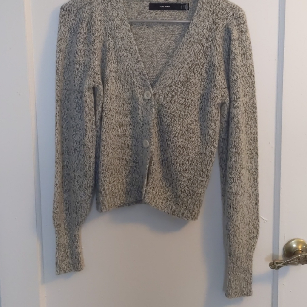 Women's puffy shoulder cardigan